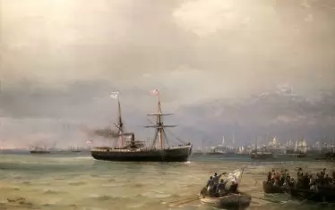 И. К. Айвазовски, „Кораб с помощи“, 1892 г. 