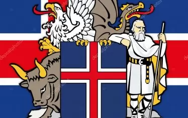 На герба на Исландия са изобразени митични чудовища, пазещи острова.