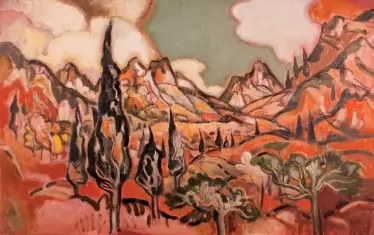 "Македонски пейзаж с кипариси", 2002 г.