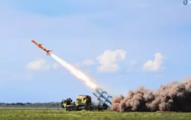 Изстрелване на крилата ракета "Нептун", която е украинско производство.