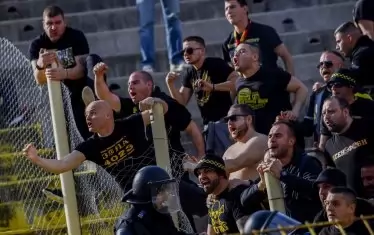 Част от феновете на "Ботев" (Пд) по време на съботния мач на ст. "Виваком Арена Георги Аспарухов".