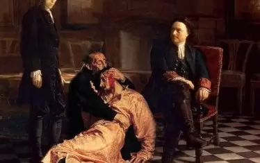 ...Петър Първи води разпит на сина си: Къде е килимът на Иван Грозни, проклетнико! 