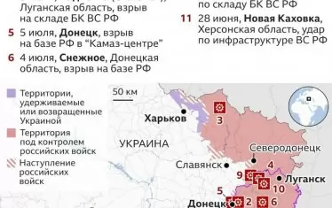  ВВС изброи 11 взрива в руски складове за боеприпаси само за седмица
