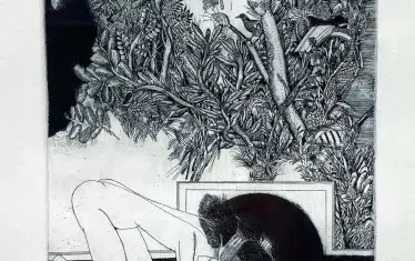  Илюстрация към „Рубайят“ на Омар Хайям. Гравюра на мед, 19,5 х 12,5 см, 1987 г. 