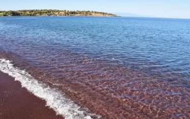 Приумици на геоложкото минало: карминеночервеният плаж Дзония. 