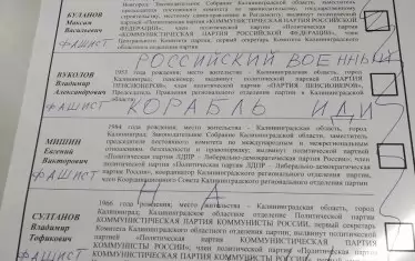  Изборна бюлетина в Калининград с "пожелания" до властта 