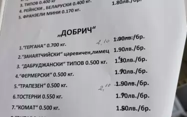 На ценоразпис в неголям столичен магазин ясно личат корекциите нагоре.