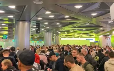  Залата за излитащи на московското летище Внуково в деня на обявяването на частичната мобилизация