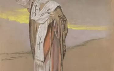 "Патриарх Макарий", подготвителна рисунка за стенопис в храма "Св. Ал. Невски", 10-те години на ХХ век.