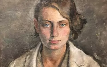 Люба Паликарова (1906-1999) „Портрет на Васка Емануилова“, (фрагмент) 20-те - 30-те години на ХХ век. 