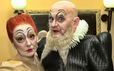  Валентин Ганев неузнаваем под плътния грим в "Бурята".