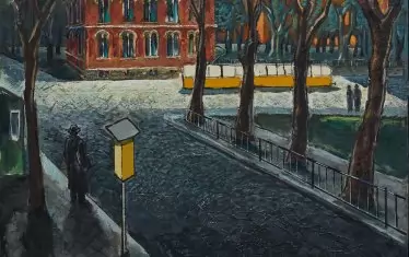  "Академия - нощен пейзаж", 1986, ХГ "Димитър Добрович" - Сливен