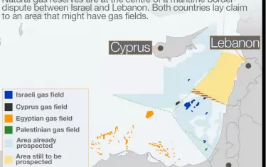  Откритите запаси на газ в източните части на Средиземно море
