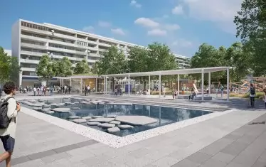 Класираният на първо място проект в конкурса за центъра на Добрич на обединение "Плейсмейк-Дизайн Груп Студио". 