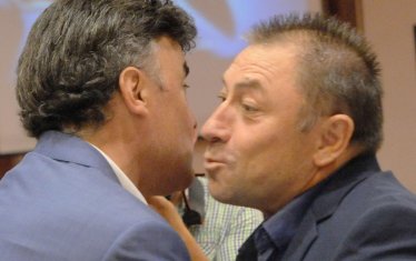 С бившия си съотборник в "Левски" и националния отбор Борислав Михайлов.