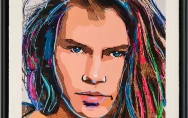  Ривър Финикс - по-големият брат на Хоакин Финикс, починал само на 23 от свръхдоза наркотици, нарисуван от Джони Деп.