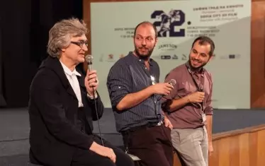 Легендата Вим Вендерс с двама бивши програмни директори на Дома - Стефан Прохоров и Христо Христозов.