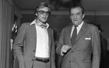  Младият Хелмут Бергер със своя откривател Лукино Висконти. 