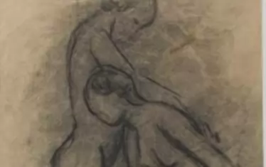 Голи тела, 1957, хартия, въглен.
