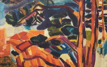 Пейзаж, 1977, маслени бои върху платно.