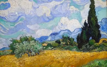 "Житно поле с кипариси", 1889