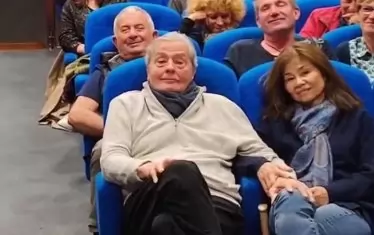  Делон и Хироми на филмова премиера.