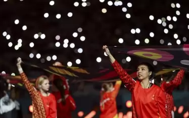 Момент от церемонията по откриването на Мондиал 2023 за жени.