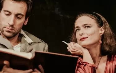 С Любомир Ковачев в "Поручик Бенц" под режисурата на Бойко Илиев.