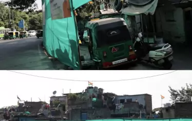 Транспаранти скриват истинския колорит на индийската столица.