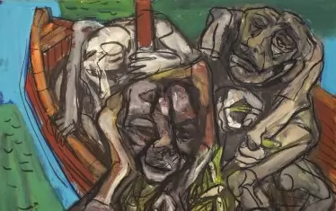 Майсторов е разпознаваем по мрачната експресия на образите.