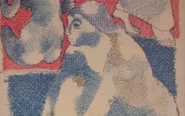 Художникът нарича стила си графична живопис.