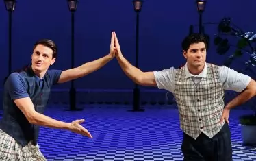  С Павел Иванов като Чушкаров и Драгалевски в "Двубой" на Иван Вазов под режисурата на Мариус.