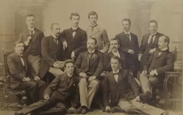 Ганев (в центъра) като студент в Лайпциг, 1897 г.