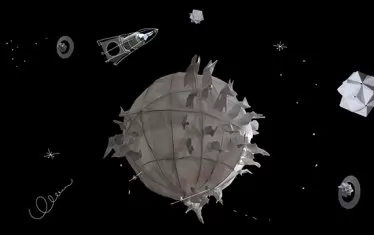  "Космос" от хартиени фигурки.