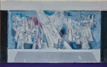 Проект за стенопис "Възхвала на българската култура", около 1981.