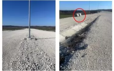 Положеният на места основен асфалтов пласт (биндер) не е оформен според стандартите и там, където не са положени водещи ивици, е започнал да се обрушва. Част от водещите ивици се виждат складирани на палета по дължина на трасето.