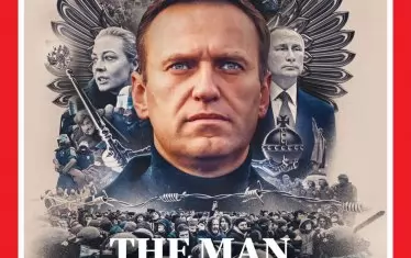 "Мъжът, от когото се страхува Путин" - корица на сп."Тайм"