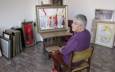  Художникът в ателието си.