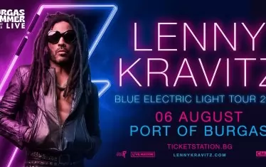 Плакатът за концерта на Лени Кравиц в Бургас.