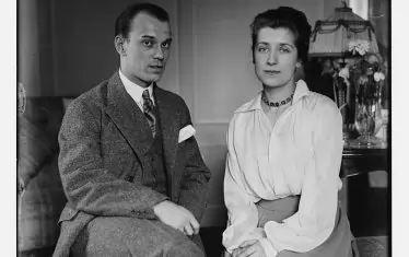  Балетистът със съпругата си Ромола.