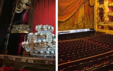 Огромният полилей на Парижката опера е ключов елемент от декора.