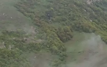  Мястото на катастрофата от 2 км разстояние