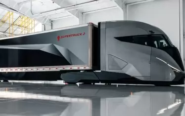 Колелата на SuperTruck 2 са напълно скрити от каросерията за по-голяма аеродинамичност

