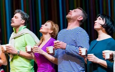  Между Владо Карамазов, Юлиан Вергов и Радена Вълканова в "НЕОдачници".