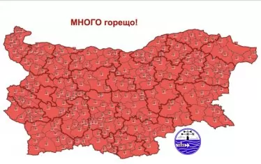 Утре се очакват екстремни температури над 41 градуса в цялата страна.