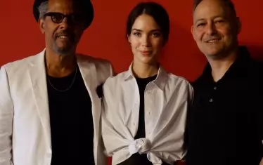 Кристина с Диг Уейн и Дейвид Страсбърг.