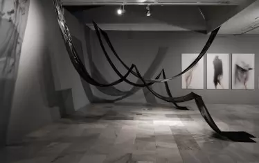  Миналогодишната номинирана Вероника Десова с "Метаморфоза на ехо от връх Китерон", триптих.