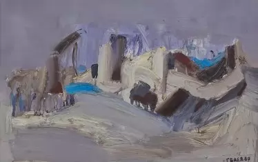 "Пейзаж", 1980, маслени бои върху платно.