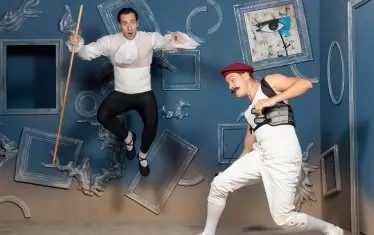 Учителят по танц и учителят по фехтовка: Любомир Ковачев и Михаил Сървански.