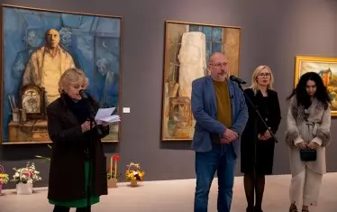 Момент от откриването на изложбата.